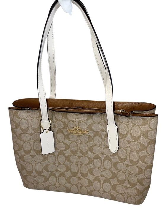 Coach Handbags - Coach Signature Canvas Tote with Gold-tone Hardware